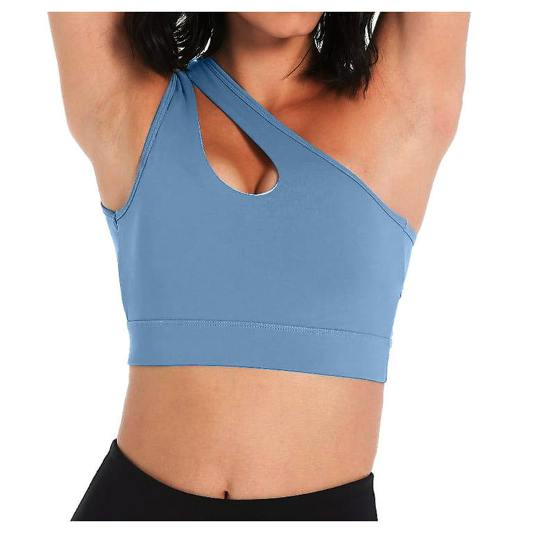 Womens Sports Bras One-Shoulder Plus Size Exercise Shake-Proof