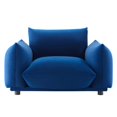 thumbnail image 6 of Armchair Accent Chair, Velvet, Blue Navy, Modern Contemporary Urban Design, Living Lounge Room Hotel Lobby Hospitality, 6 of 7