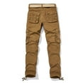 thumbnail image 3 of Elainilye Fashion Jeans For Men Slim Fit Cargo Pants Straight Leg Trousers Pants Cotton Washed Multi-pocket Pants Denim Trousers,Brown, 3 of 8