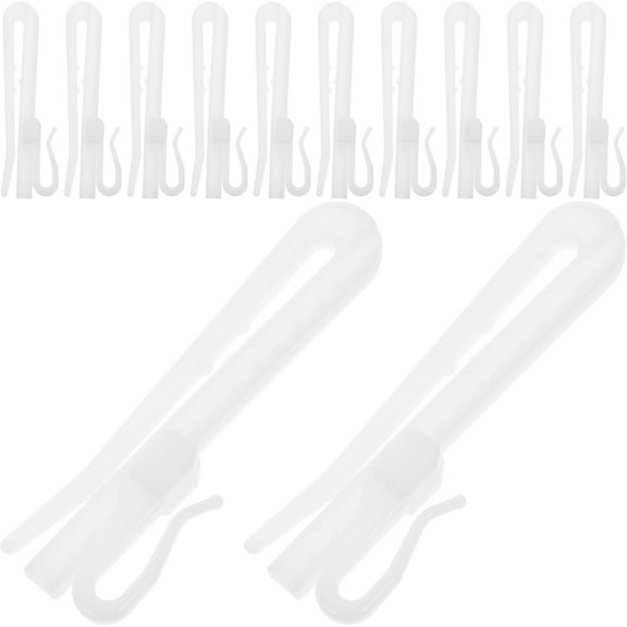 OUNONA 50 Pcs White Adjustable Curtain Hooks Drapery Hangers for Window Treatment Accessories