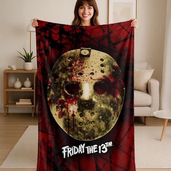 Friday The 13Th Bloody Mask Flannel Blanket