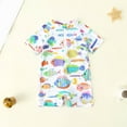 thumbnail image 2 of Qopobobo Baby Boy Swimsuit Baby Boy Swimsuit One Piece Long Sleeve Zipper Bathing Suit Sun Protection Rashguard Swimwear White,12-18 Months, 2 of 4