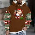 thumbnail image 2 of UVEASISHA Mens Christmas Hoodies Big and Tall Ugly Graphic Sweatshirts Cute Santa Claus Hooded Sweatshirt Color Block Fashion Long Sleeve Pullover Tops Coffee XS, 2 of 6