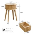 thumbnail image 4 of WIRRYTOR Round Fluted End Table with Drawer, Modern Boho Side Table and Accent Table for Living Room, Natural, 4 of 13