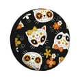 thumbnail image 1 of Fotbe Cat Skulls and Flowers Funda de Llanta de Repuesto con Estampado, Engrosada, Ajuste Universal para Jeep, Remolque, RV, SUV, Camión-15 inch, 1 of 6