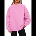 thumbnail image 3 of Sudaderas de Gran Tamaño para Mujer, Jersey de Cuello Alto, Sudaderas con Capucha de Larga, Tops, Conjuntos de Moda de Otoño, Ropa. Rosa L, 3 of 8