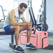 Travel Duffle Bag for Men Women, 65L Foldable Travel Duffel Bag with Shoes Compartment, 24 Extra Large Overnight Bag, Waterproof & Tear Resistant Weekender Bags (Pink)