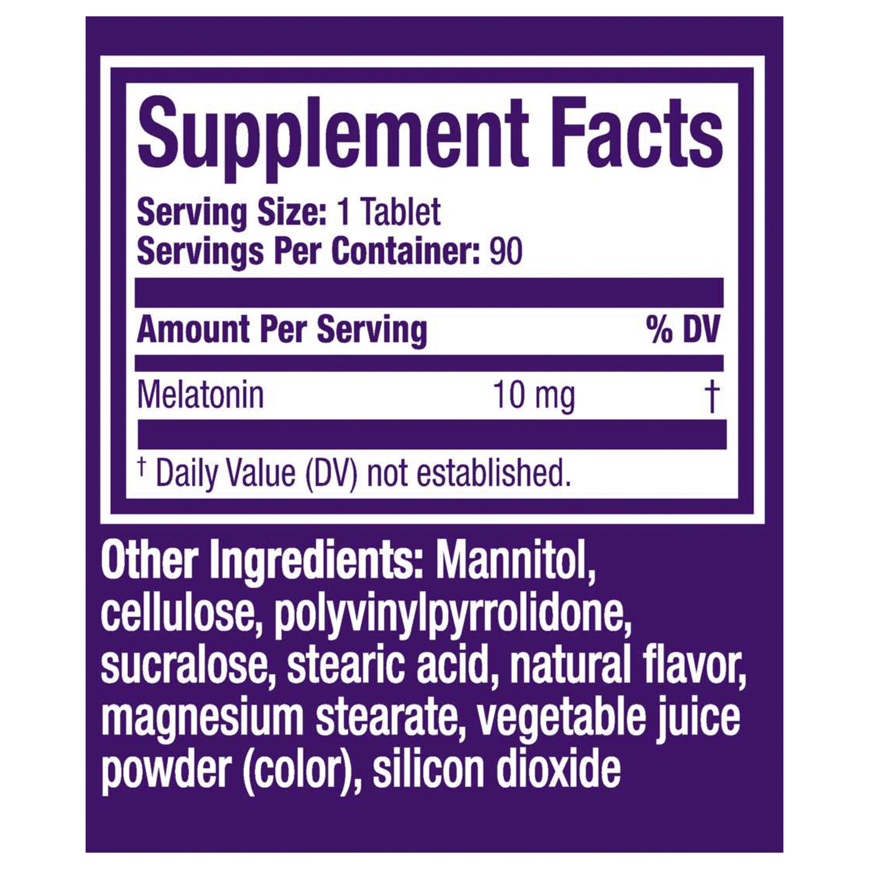 ZzzQuil Pure Zzzs Fast Dissolve Melatonin, Melatonin 10mg, Sleep Aid Supplement, Sleep Aids for Adults, Strawberry Flavored, 90 Fast Dissolve Melatonin Tablets