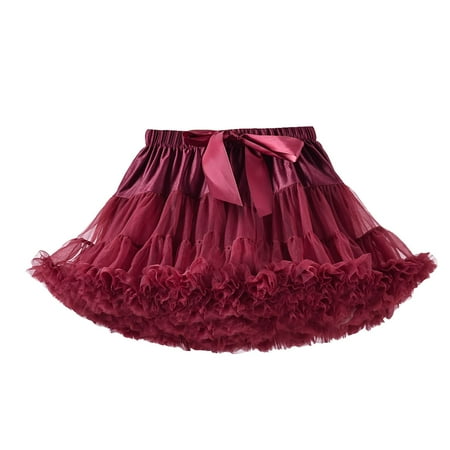 

EHTMSAK Toddler Baby Child Children Kids Skirt for Girls Summer Tutu Dress Skirts Wine One Size