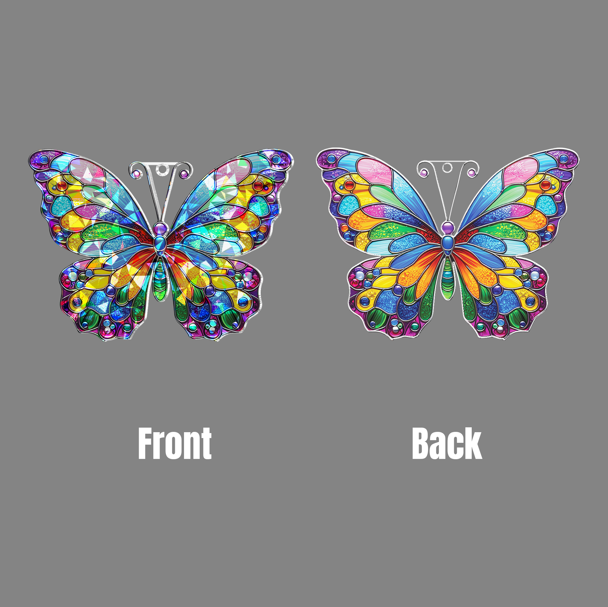 ViciArt Rainbow Butterfly Acrylic Hologram Window Hanging – 8" Window Decor
