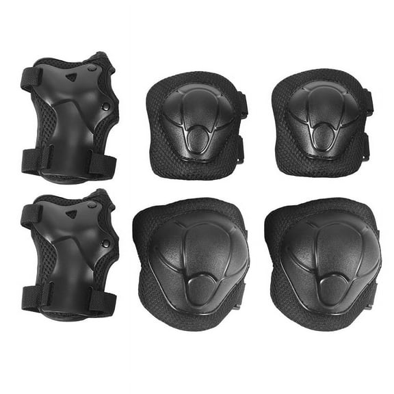 6Pcs Protective Gears Set Kids 3-7, Knee Elbow Pads Wrist Guards Child Safety Protector Kit for Cycling Bike Skating B,2 x Knee Pad 2 x Elbow Pad 2 x Wrist Guard,Black