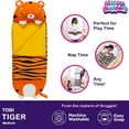 thumbnail image 4 of Happy Nappers: Pillow & Sleepy Sack: Medium - Tiger Tobi - 54 x 20", 2-In-1: Plush Animal Opens Into Sleeping Bag, Soft Play & Nap Character, Kids 3+, 4 of 12