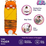 Happy Nappers: Pillow & Sleepy Sack: Medium - Tiger Tobi - 54 x 20, 2-In-1: Plush Animal Opens Into Sleeping Bag, Soft Play & Nap Character, Kids 3+
