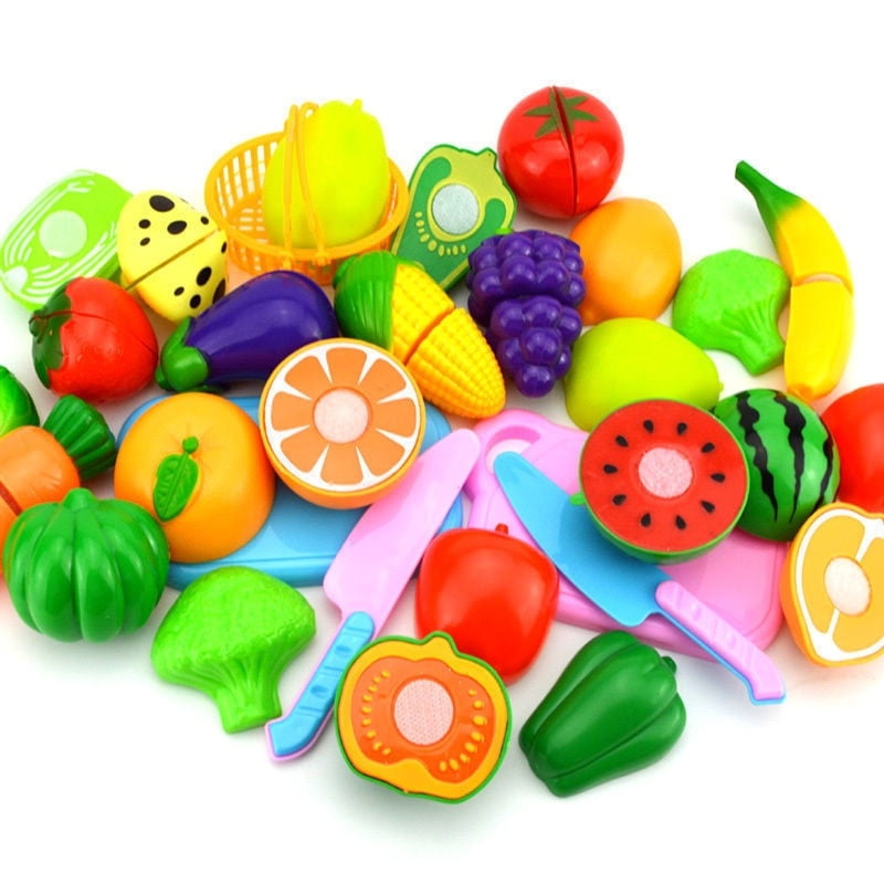 Kids Kitchen Fruit Vegetable Food Pretend Role Play Cutting Set Toys AffordableJ 
