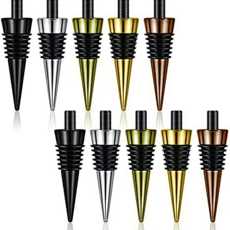 

Veumoie 10 Pieces Blank Bottle Stopper with Threaded Post Metal Wine Stopper Inserts Set Hardware for Wood Turning DIY Project
