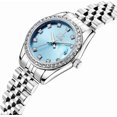 thumbnail image 3 of Women's Crystal Accented with Solid Alloy Steel Band Watch Elegant Dress Quartz Calendar Watches for Women, 3 of 7