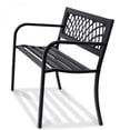 thumbnail image 2 of 46 Inches Metal Outdoor Garden Bench 480 lbs Load Capacity Patio Bench with Backrest Armrests for Garden Park Yard Front Porch Black, 2 of 9