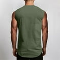 thumbnail image 4 of LADIGASU Men's Solid Color Elasticity Casual Fitness Sport Permeability V Neck Tank Tops, 4 of 7