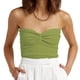 thumbnail image 1 of Camiseta sin tirantes para mujer, busto, nudo torcido, corte delgado, Color puro, tejido acanalado, chaleco de verano, 1 of 2
