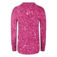 thumbnail image 3 of NTACZA Oversized Plus Size Tops for Women Long Sleeve Sequin Pink Crew Neck Pullover Blouses Womens Tees, 3 of 4