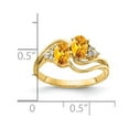 thumbnail image 2 of Primal Gold 14 Karat Yellow Gold 6x4mm Oval Citrine and AA Diamond Ring, 2 of 3