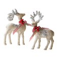 thumbnail image 4 of CoudarTitie 2 Pieces Christmas Reindeer Statues Sculptures for Bookcase Cabinet Tabletop Champagne, 4 of 9