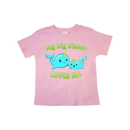 

Inktastic My Sister loves me- cute narwhal Gift Toddler Boy or Toddler Girl T-Shirt