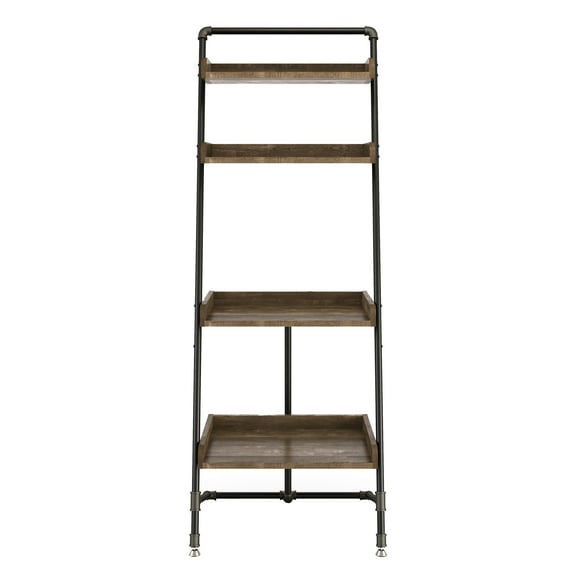 Furniture of America Annders 4 Shelf Ladder Bookshelf, Reclaimed Oak