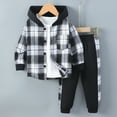 thumbnail image 2 of TOWED22 Toddler Baby Boy 2Pcs Outfits Pullover Tops + Drawstring Pants Set Fall Winter Clothes(Black,6 Y), 2 of 9