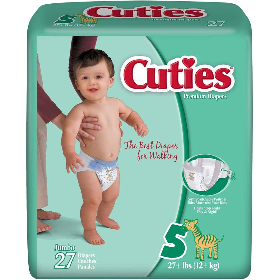 Cuties Jumbo Premium Diapers, Size 5, 27 count Walmart