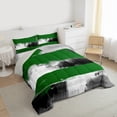thumbnail image 3 of Manfei Female Men Minimalist Oil Painting Full Size Comforter Sets 3-Piece,Grey Green Bedding Comforter Set,Vintage Aesthetic Lightweight Bedding Sets,Lightweight Room Decor,Reversible, 3 of 8