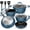Blue, variant on NutriChef 11 Piece Nonstick Diamond Pattern Kitchen Cookware Set, Royal Blue