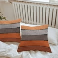 thumbnail image 7 of Waterproof Throw Pillow Covers Set of 2, 24x24 Inch Burnt Orange Grey Decorative Pillowcases Outdoor Pillow Slip Cushion Covers Set for Couch Tent Vintage Stripe Farmhouse Wood Grain, 7 of 7