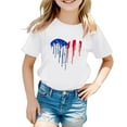 thumbnail image 2 of Coerni Girls Boys T Shirt Summer Boys Girls 4th Of July American Flag Patriotic Short Sleeve Shirt Casual T Shirt Tops, 2 of 7