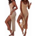 thumbnail image 3 of Women Knit Bodycon Maxi Cover-Up Dress Sleeveless Cover Up Summer Color M, 3 of 8