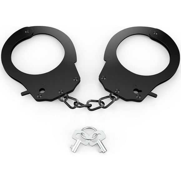Professional Handcuffs, Metal Handcuffs with Keys Kids Toy Metal Handcuffs Handcuffed Accessory Pretend Play Props Costume Cosplay Hero Games