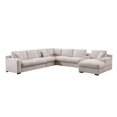 thumbnail image 6 of Celine Beige Chenille Fabric Sectional Chaise Cupholders Charging Ports, 6 of 13