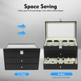 thumbnail image 6 of ChicHomey 4 Layer Black Sunglasses Organizer,Watch & Glasses Storage Box,24 Compartments (12+12),Glass Lid,Large Capacity, Perfect for Desktop and Home Use, 6 of 10