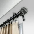 thumbnail image 2 of 1" Dia Adjustable 28"-48" Curtain Rod with Saina Finials - Black,(100-05-282), 2 of 3