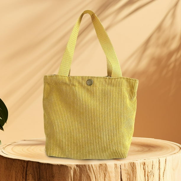 Bolso de hombro de pana Yinane amarillo para viajes de trabajo al aire libre