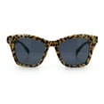 thumbnail image 3 of Womens Oversized Hipster Horn Rim Subtle Cat Eye Fashion Sunglasses Leopard - Black, 3 of 8