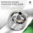 thumbnail image 6 of Chestnut C3S Manual Coffee Grinder, Hand Coffee Grinder with Adjustable Grind Setting, Stainless Steel S2C Conical Burr Coffee Grinder, for Espresso to French Press - Green, 6 of 14