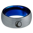 thumbnail image 2 of Tungsten Take Off Space Ship Rocketship Band Ring 8mm Men Women Comfort Fit Blue Dome Brushed Gray Polished, 2 of 4