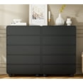 thumbnail image 2 of Laintene Tall Dresser 5 Drawer, Modern Wood Dresser for Bedroom, 41" Fluted Chest of Drawers with Curved Profile Design, Black, 2 of 10