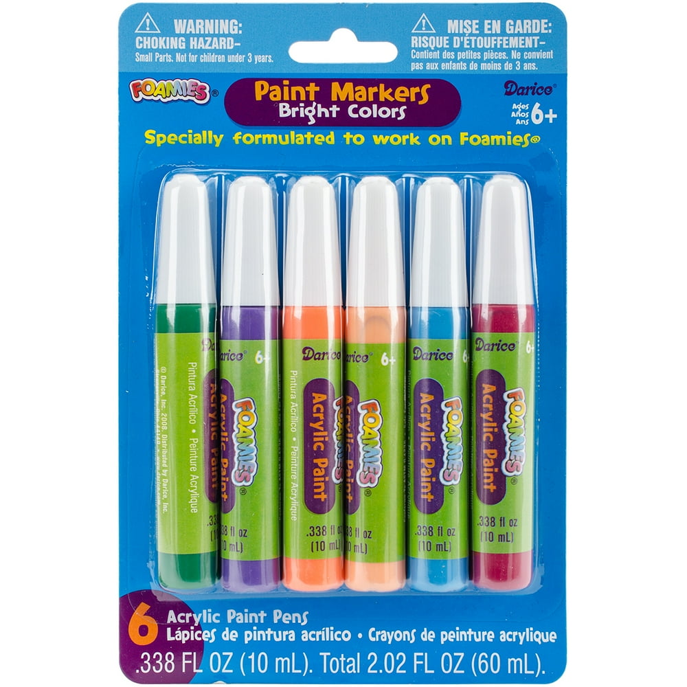 Foamies Paint Marker Set Brights 10Ml 6Pc