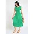 thumbnail image 6 of Solid Sleeveless Cross-Over Bodice Midi Dress | 6 Colors | S-3X, 6 of 16