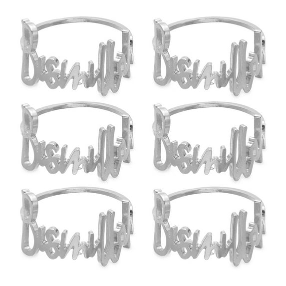 1/6pcs Restaurant Party Supplies Letters Kitchen Gadgets Napkin Rings Napkin Buckle Towel Holder Table Decoration 6PCS SILVER