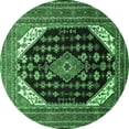 thumbnail image 1 of Ahgly Company Indoor Round Medallion Emerald Green Traditional Area Rugs, 6' Round, 1 of 4