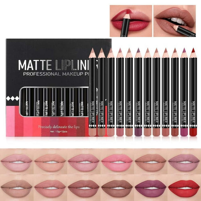 Pisexur Belleza Maquillaje Lápiz labial para mujer, resistente al agua, de larga duración, 1,5 g x 12 unidadespara mujeres y hombres
