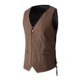 thumbnail image 5 of Huresd Men's Suit Vests, Single Breasted Men's Suit Vest Business Formal Dress Waistcoat Men Vest for Casual Wedding Tuxedo Brown M, 5 of 5
